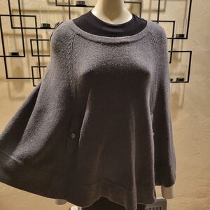 Chic Gray Poncho Sweater